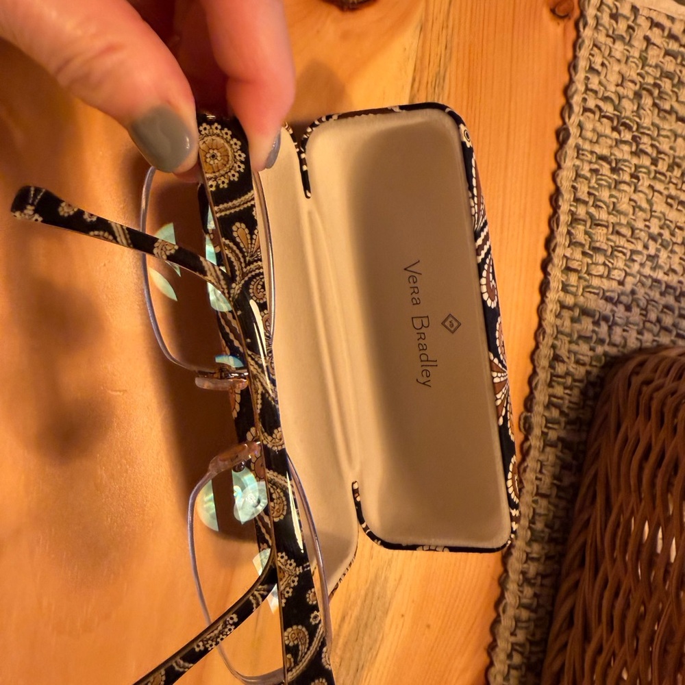 Vera Bradley Black Paisley Eyeglasses with Cream & Gold Accents